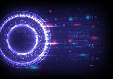 Futuristic Sci-Fi glowing HUD element and particle engineering. Abstract hi-t イラスト素材