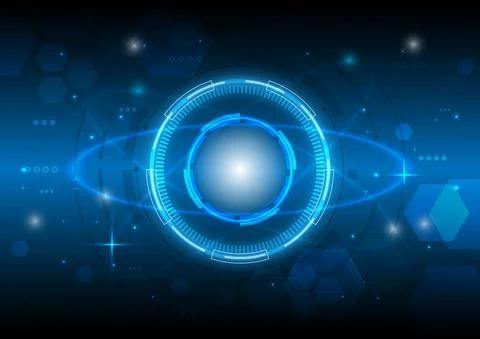 Futuristic Sci-Fi glowing HUD element and particle engineering. Abstract hi-t イラスト素材