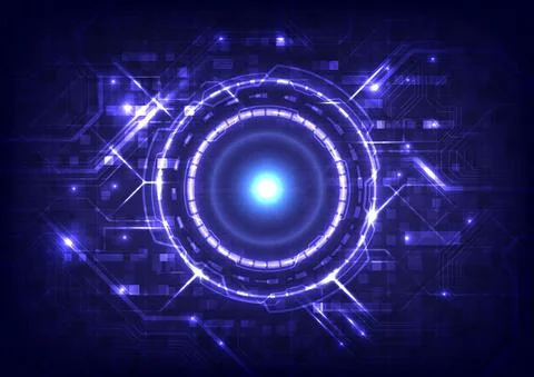 Futuristic Sci-Fi glowing HUD element, data engineer and circuit board. Abstr イラスト素材