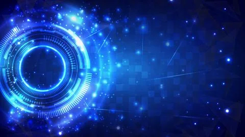 Futuristic Sci-Fi glowing HUD circle element. Abstract hi-tech background. Ho Stock Illustration