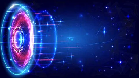 Futuristic Sci-Fi glowing HUD circle element. Abstract hi-tech background. Ho Иллюстрация