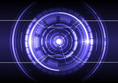 Futuristic Sci-Fi glowing HUD element. Abstract hi-tech particle background.  Stock Illustration