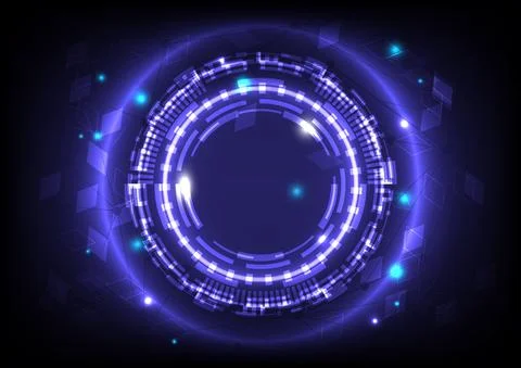 Futuristic Sci-Fi glowing HUD element and particle engineering. Abstract hi-t イラスト素材