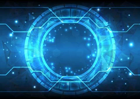 Futuristic Sci-Fi glowing HUD circle element. Abstract hi-tech background. Ho Illustrazione stock