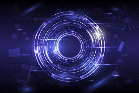 Futuristic Sci-Fi glowing HUD circle element. Abstract hi-tech background. Ho Illustrazione stock