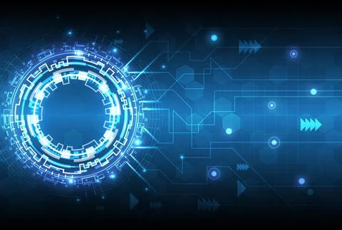 Futuristic Sci-Fi glowing HUD circle element. Abstract hi-tech background. Ho Illustrazione stock