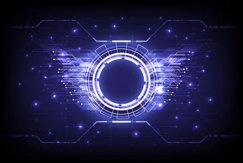 Futuristic Sci-Fi glowing HUD circle element. Abstract hi-tech background. Ho Stock Illustration