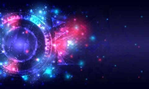 Futuristic Sci-Fi glowing HUD circle element. Abstract hi-tech background. Ho Illustrazione stock