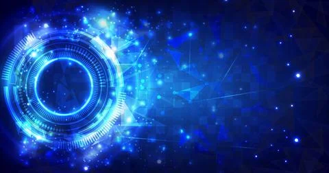 Futuristic Sci-Fi glowing HUD circle element. Abstract hi-tech background. Ho Stock Illustration
