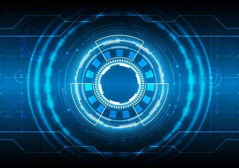 Futuristic Sci-Fi glowing HUD circle element. Abstract hi-tech background. Ho Illustrazione stock