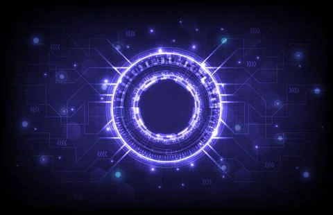 Futuristic Sci-Fi glowing HUD circle element. Abstract hi-tech background. Ho Stock Illustration