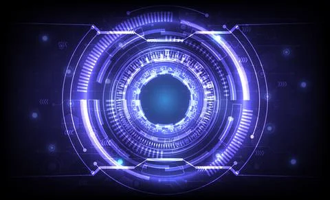 Futuristic Sci-Fi glowing HUD element. Abstract hi-tech background. Data comp イラスト素材