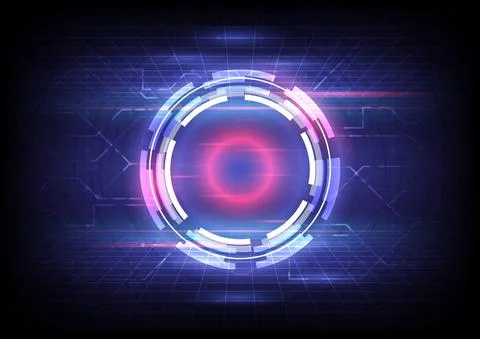 Futuristic Sci-Fi glowing HUD circle. Abstract hi-tech background. Hologram o イラスト素材
