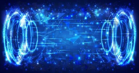 Futuristic Sci-Fi glowing HUD frame. Data engineer. Abstract hologram hi-tech Stock Illustration