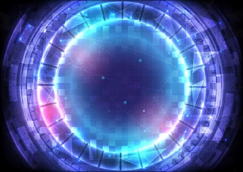 Futuristic Sci-Fi glowing HUD circle. Abstract hi-tech background. Hologram o Stock Illustration