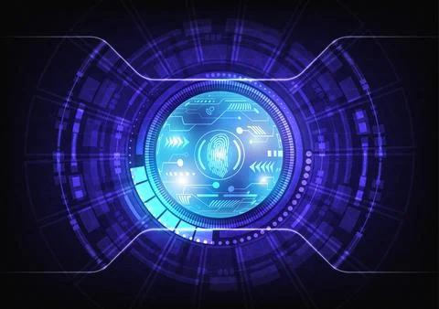 Futuristic Sci-Fi glowing HUD circle and sphere. Abstract technology backgrou Stock Illustration
