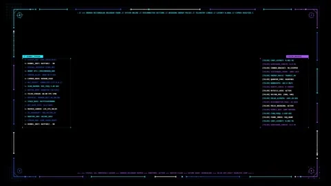 Futuristic Sci-Fi Heads-Up Display Interface Animation Vídeos de archivo 347004709