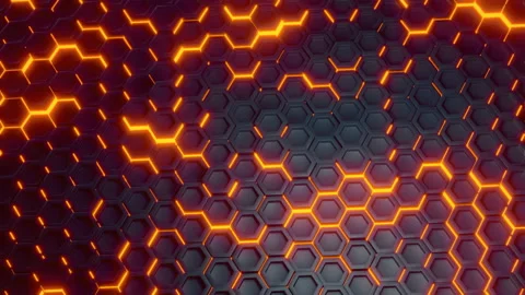 Futuristic sci-fi hexagon surface pattern with offset effect loop Stock Footage 152172586
