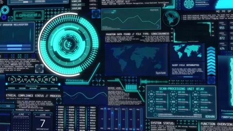 Futuristic sci-fi hub 4k 60fps animation Video stock 306580056