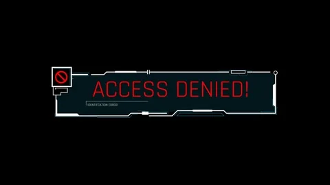 Futuristic Sci Fi HUD Access Denied Warning Banner with Error Icon Stock Footage 340552858