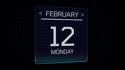 Futuristic sci-fi HUD calendar animation Video stock 306580042