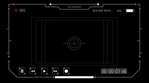 Futuristic Sci Fi HUD Camera Viewfinder Record Screen Overlay 库存影片 340549976