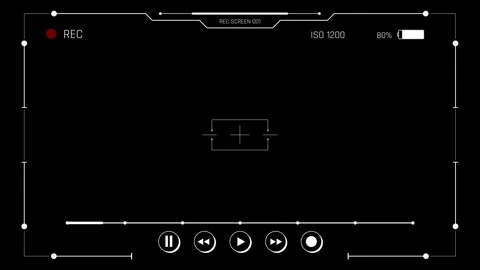Futuristic Sci Fi HUD Camera Viewfinder Record Screen Overlay Stock Footage 340549978