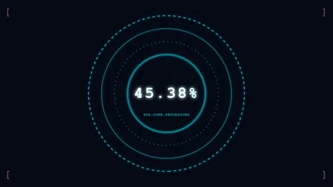 Futuristic Sci-Fi HUD Circular Loading Progress Indicator Interface Sequence Stock Footage 332525279