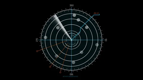 Futuristic Sci Fi HUD Circular Radar Activity Sensor for Target Tracking Stock Footage 340325083