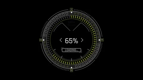 Futuristic Sci Fi HUD Circular Progress Bar with Radial Segmented Fill Stock Footage 340546718