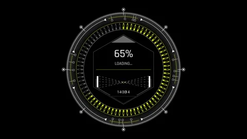 Futuristic Sci Fi HUD Circular Progress Bar with Segmented Fill 스톡 동영상 340546728