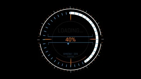Futuristic Sci Fi HUD Circular Progress Bar with Top Arc Segment Fill Stock Footage 340546734
