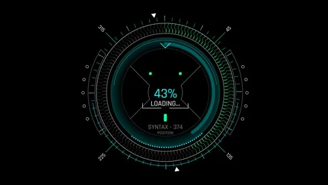 Futuristic Sci Fi HUD Circular Progress Bar with Degree Angle Scale 库存影片 340546750