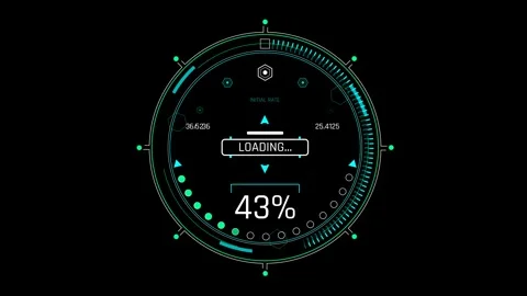 Futuristic Sci Fi HUD Circular Progress Bar with Circular Dot Node Array 库存影片 340546751