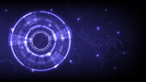 Futuristic Sci-Fi of HUD element. Abstract hi-tech background. Gear of head-u イラスト素材