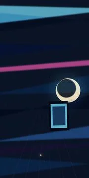 Futuristic sci-fi HUD elements?a circular indicator and square frame?float .. イラスト素材
