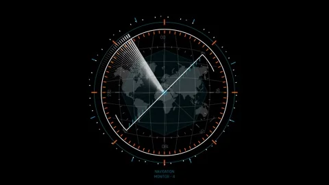 Futuristic Sci Fi HUD Global Navigation Monitor Radar Scanner 스톡 동영상 340325098