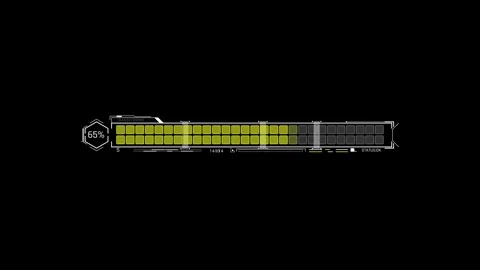 Futuristic Sci Fi HUD Horizontal Progress Bar with Double Row Blocks Stock Footage 340546714