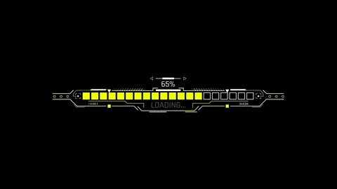 Futuristic Sci Fi HUD Horizontal Progress Bar with Percentage Counter Stock Footage 340546715