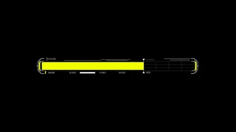Futuristic Sci Fi HUD Horizontal Progress Bar with Solid Loading Fill Stock Footage 340546716