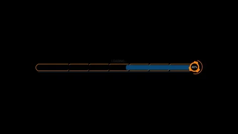 Futuristic Sci Fi HUD Horizontal Progress Bar with Right to Left Reverse Fill Stock Footage 340546725