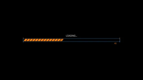 Futuristic Sci Fi HUD Horizontal Progress Bar Stock Footage 340546726