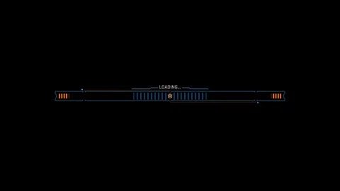 Futuristic Sci Fi HUD Horizontal Progress Bar with Loading Fill Stock Footage 340546727