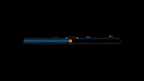 Futuristic Sci Fi HUD Horizontal Capsule Progress Bar with Leading Circular Node Stock Footage 340546729