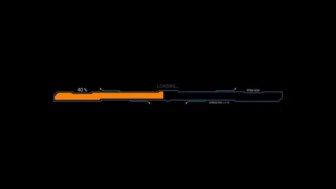 Futuristic Sci Fi HUD Horizontal Progress Bar with Polygonal Tech Frame 스톡 동영상 340546730