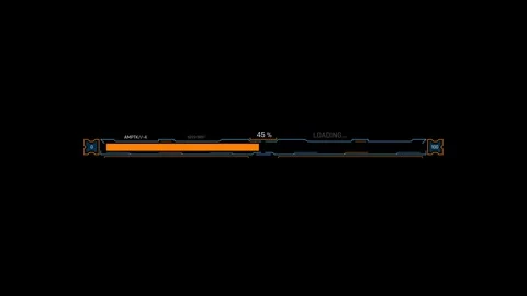 Futuristic Sci Fi HUD Horizontal Progress Bar with Solid Continuous Loading Fill 스톡 동영상 340546731