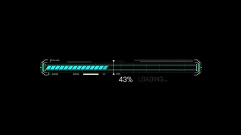 Futuristic Sci Fi HUD Horizontal Progress Bar with Diagonal Segments 스톡 동영상 340546746