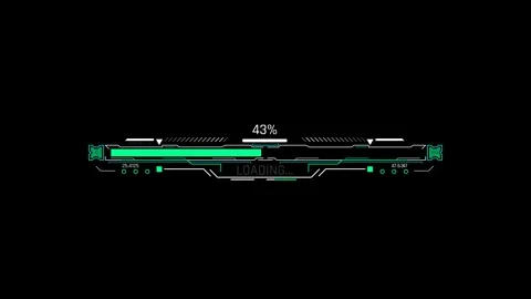 Futuristic Sci Fi HUD Horizontal Progress Bar with Solid Loading Fill Stock Footage 340546747