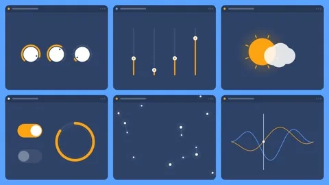 Futuristic Sci-Fi HUD Interface Widgets Grid Pink Motion Loop Stock Footage 341310826