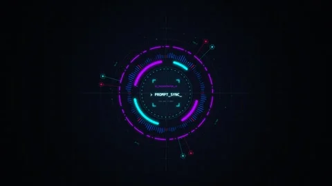 Futuristic Sci-Fi HUD Interface with Rotating Cyan and Purple Rings Vídeos de archivo 344353839